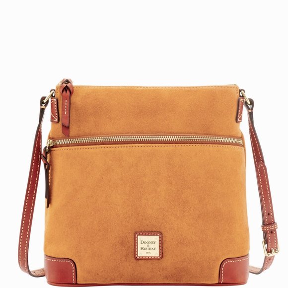 Dooney & Bourke Suede Crossbody Shoulder Bag in Chamois